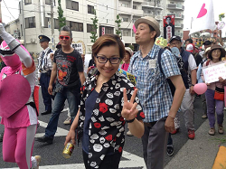 特定秘密保護法廃止北区アクション！meets Love デモに参加の池内さおり衆院議員