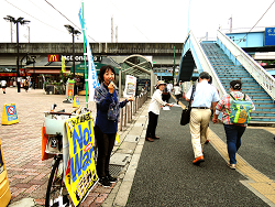 7/7王子駅から朝のご報告・山崎たい子区議