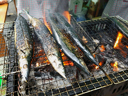 東京土健北支部の「住宅デー」サンマの炭火焼き