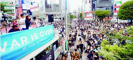 6月27日、、SESLDs(自由と民主主義のための学生緊急行動)による「戦争法案に反対するハチ公前アピール街宣」