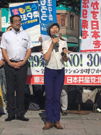 赤羽駅東口にて街頭演説 中央山崎たい子区議