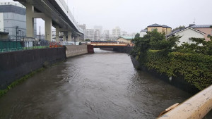 2019年10月12日13時の石神井川・隅田川合流付近